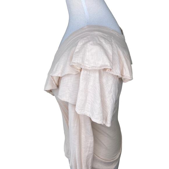 NATION LTD KELSEY RUFFLED ROMANCE TEE Antique Long Sleeve V Neck Small - Picture 8 of 16